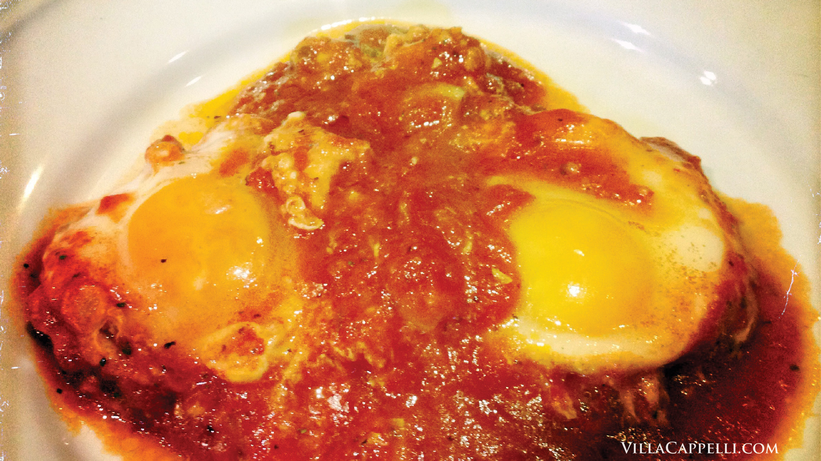 Italian Food recipes Bull's Eye eggs in spicy tomato sauce fb